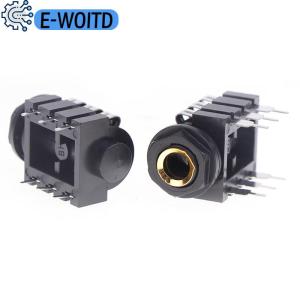 E-WOITD  5PCS Stereo Type Audio Jack PCB Panel Mount 6 Pin 1 4  6.35mm Dual Channel Female Stereo Headphone Jacks Socket Phone Jack