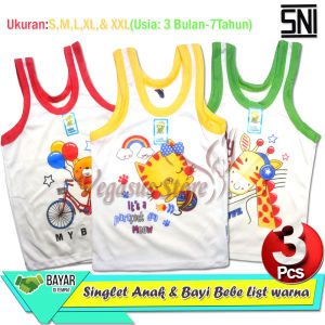 12Pcs Singlet Kutung BEBE PUTIH-Kaos Dalam Anak Ber SNI dari 3 Bulan s/d 7 Tahun-Vegasus Store(COD)
