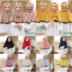 Danisha Hijab Mutia Jilbab Anak Terbaru Murah Instant Kekinian Motif Polos Adem
