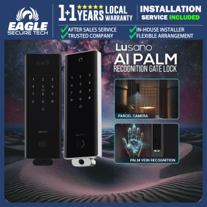 LUSANO X11 Pro Smart Gate Lock with Palm Vein/Face & Fingerprint Recognition Video Surveillance Real-Time Parcel Tracking