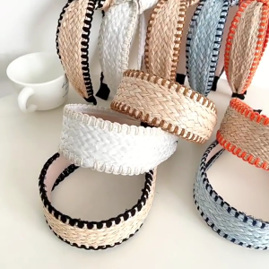 Elegant Wide Hair Bands Photo Booth Props Wide Headband Party Headpiece Garland Knotted Headband for Music Festivals