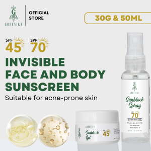 [ SUNBLOCK GEL + SUNBLOCK SPRAY ] Greenika Sunblock For Face and Body Skin Protection from UV Rays Sunblock Spray for Sensitive Skin Avoid Skin Damage with Broad Spectrum Sun Block Protection best Sun Screen for face and body SPF70 Sunblock Toner