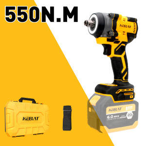 KEELAT KID0011S 550N.M 6000mAh Brushless Impact Wrench Cordless High Torque 1/2" 1/4" Electric Impact Gun Bateri Drill