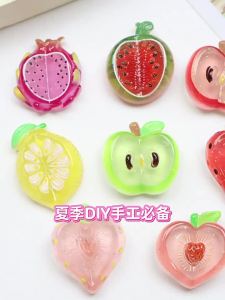 [Free Shipping]Translucent Resin Accessories In The Form Of Fruits Watermelon And Strawberries For DIY Handmade Decoration Materials Flat Patches For Clogs
