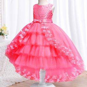 MQATZ New High Quality Baby Girl Lace Princess Dress For Kids Elegant Birthday Party Trailing Christmas Clothes 3-12 Years T5399