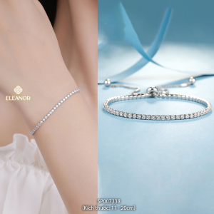 Vòng tay nữ dây rút bạc 925 Eleanor Accessories đa dạng kiểu dáng lắc tay đính đá phụ kiện trang sức 6499