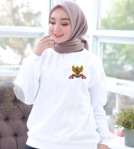 Promo Sweater Pria Wanita Garuda Nkri Kaos Hut RI 17 Agustus Baju Dirgahayu Indonesia Sweter Merdeka