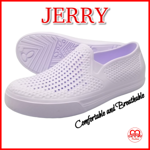 Duralite Jerry Mens lightweight and waterproof non-slip rubber sole breathable shoes (Black and White)