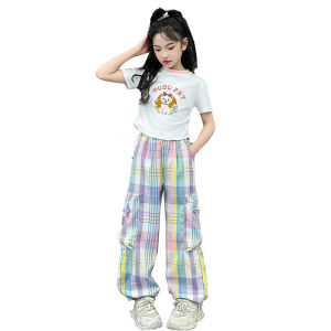 Beryl kids🌸ชุดเซ็ทเด็ก แฟชั่น🎀เสื้อแขนสั้นกางเกงขายาว ทรงหลวม สไตล์เกาหลี ลายสก็อตน่ารัก ฤดูร้อน รุ่นใหม่