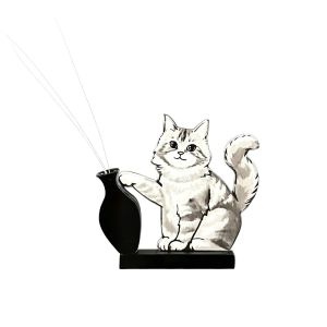 PLNBFG ic Cat Whiskers Collection Ornaments Acrylic Cartoon Cat Hair Storage Memorial Box Creative Cat Refrigerator Sticker for Home Decoration