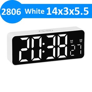 USB Powered Digital Alarm Clock Date Display Timing Function Brightness Adjustment Two Sets of alarms 12/24H Snooze LED Clock