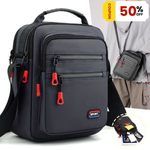 QNQN 【COD】กระเป๋าสะพายข้างผ้าอ็อกซ์ฟอร์ดแบบลำลองสำหรับผู้ชาย กระเป๋าสะพายข้างแบบสะพายข้าง กันน้ำ สำหรับธุรกิจ กระเป๋าขนาดเล็ก กระเป๋าสะพายข้างแบบลำลองสำหรับผู้ชาย