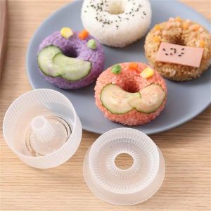 💥🎁Free Gift🎁💥Donut Shape Onigiri Form Plastic Non-Stick Sushi Maker Set DIY Easy Rice Ball Press Mold Seaweed Making Kit Kitchen Accessories