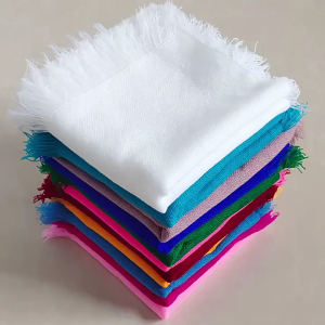 Fashion Spring Travel Bandana Rural Scarf with Solid Color Furry Trim Thin Bandanas Headscarf Vacation Photo Accessories