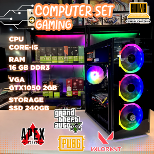 คอมพิวเตอร์ครบชุด Core-i5 / Ram16GB / SSD 240GB / GTX1050 2GB ทำงาน เล่นเกม PUBGFreefireGTAVValorant -ComSciComZone