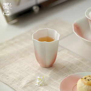 墨己 茉莉西柚兰花口茶杯功夫茶具陶瓷花口主人杯手执聚香品茗杯