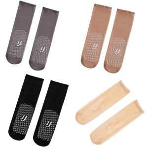 Giản Dị Thoáng Khí Ngắn Thả Chấm lụa mỏng Chống-Trượt màu trơn Snag-Proof Vớ Cho Phụ Nữ Mùa Hè Hàng Ngày