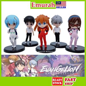 Neon Genesis Evangelion 5pcs Set Action Figure Asuka Langley Soryu Shinji Ikari Rei Ayanami Cake Topper Gift Dolls Anime