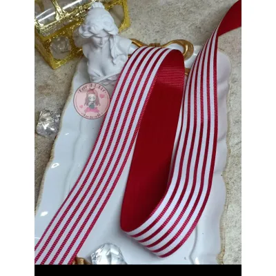 [READY STOCK] 2.5CM (1yard)Fabric wrapping Ribbon /Hairpin ribbon (one side -color)条纹单面缎带 🎀1 码