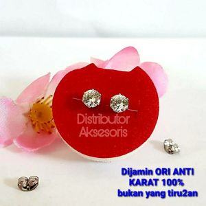 Anting Titanium Anti Karat Selamanya Permata Microzirconia Berkilau Sekali DA AT09