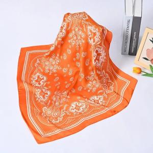 70cm Cashew Nut Floral Neckerchief Hijab Scarf for Women Silk Headband Hair Scarves 2026 Female Shawls Head Scarfs for Lady
