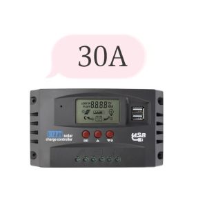 High-Efficiency MPPT Solar Charge Controller 12V/24V 30A/40A/50A/60A/100A with LCD Display and USB - Auto Work Long-Lasting 5-Year Shelf Life
