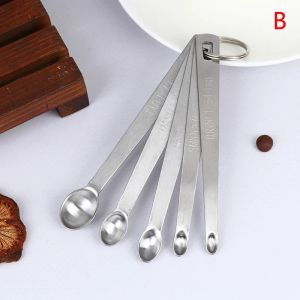 Kirilgu 5Pcs/Set Stainless Steel Small Measuring Spoons - Accurate Kitchen Gadgets for Dry & Liquid Seasoning Ingredients 5B8Q6