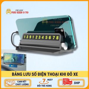 Bảng ghi thẻ số điện thoại đỗ xe ô tô 4 dãy số có giá đỡ điện thoại