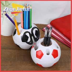 zhanjietun 1pc Soccer Ball Shaped Toothbrush Pen Pencil Holder Desktop Rack Student Gift