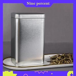 Nine percent กล่องเก็บขนมกระป๋องชาทรงสี่เหลี่ยมสไตล์ย้อนยุคทำจากโลหะพร้อมฝาปิด