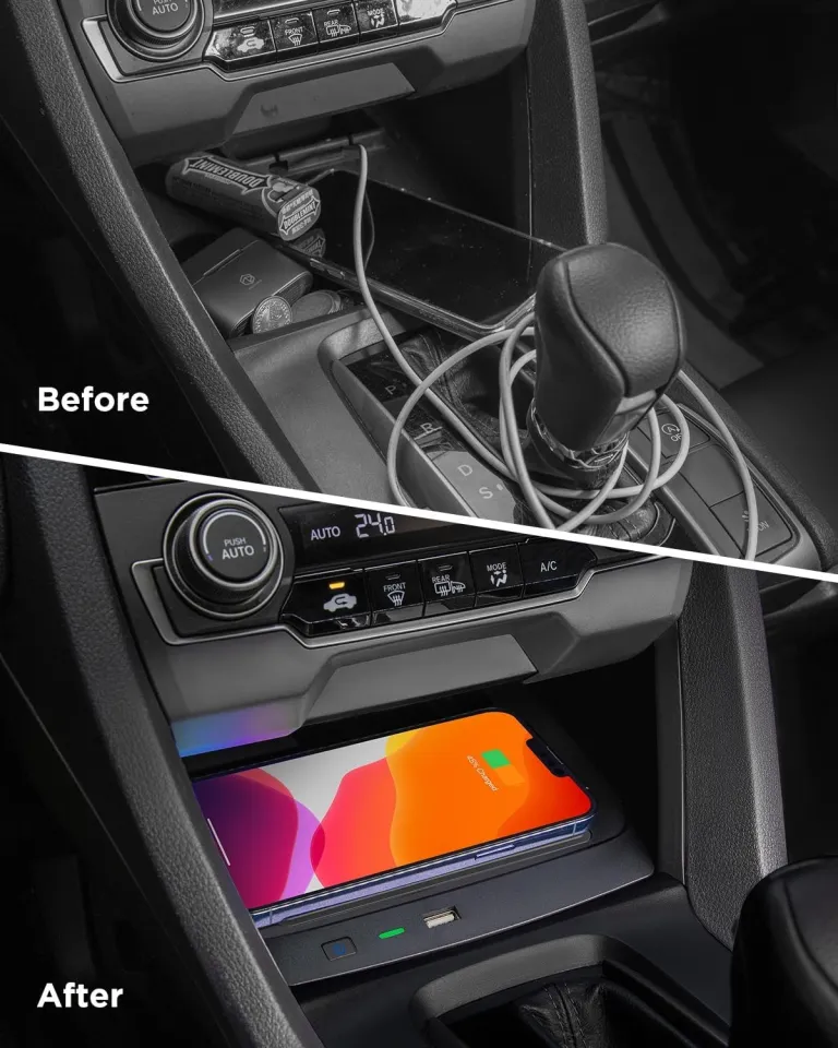 Wireless Charger for Honda Civic 2016-2021 with USB Port Wireless