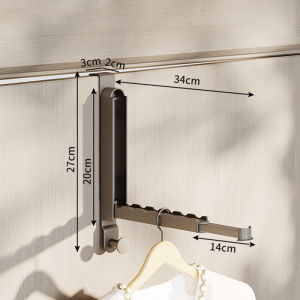 Vision Multifunctional Door Hanger Foldable Over The Door Hook Punch-Free Retractable Clothes Rack Bathroom Towel Hanger