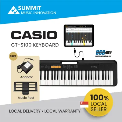 CASIO CT-S100 CASIOTONE KEYBOARD (61 Keys Slim and Portable Design)