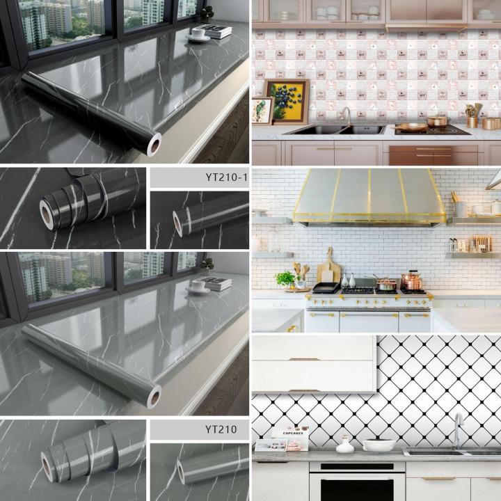 Marble Kitchen decorate Wallpaper Waterproof and Oil proof Stickers