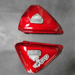 cover tutup aki honda cb125 Merah cover box dop tepong accu cb 125 cb 100 cb100 Merah set emblem kanan kiri
