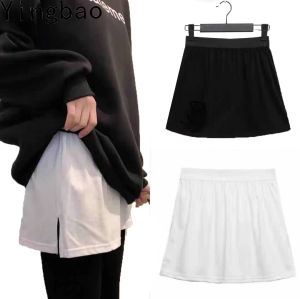 Yingbao Muslimah Mini Skirt Extender Button Elastic Waist for Women Ladies Black White