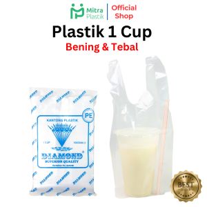 Plastik PE JUS 1 Cup Bening 10 x 30 cm Isi 38 pcs Kantong Kresek Transparan Lentur Juice Diamond
