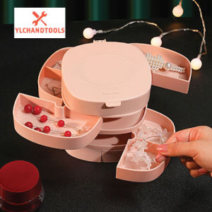 Rotating Jewelry Storage Box Multi-layer Creative Desktop Necklace Earrings Drawer Organizer
