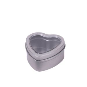 EODKUS Silver/Red/Pink Heart Shape Tins Tinplate Empty Heart-shaped Containers Practical Refillable Candle Making Jars for Candle