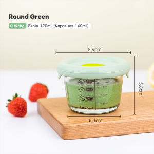 Ivorybaby Tempat Mpasi Kaca 140/170ML Wadah Mpasi Bayi Baby Glass Food Container
