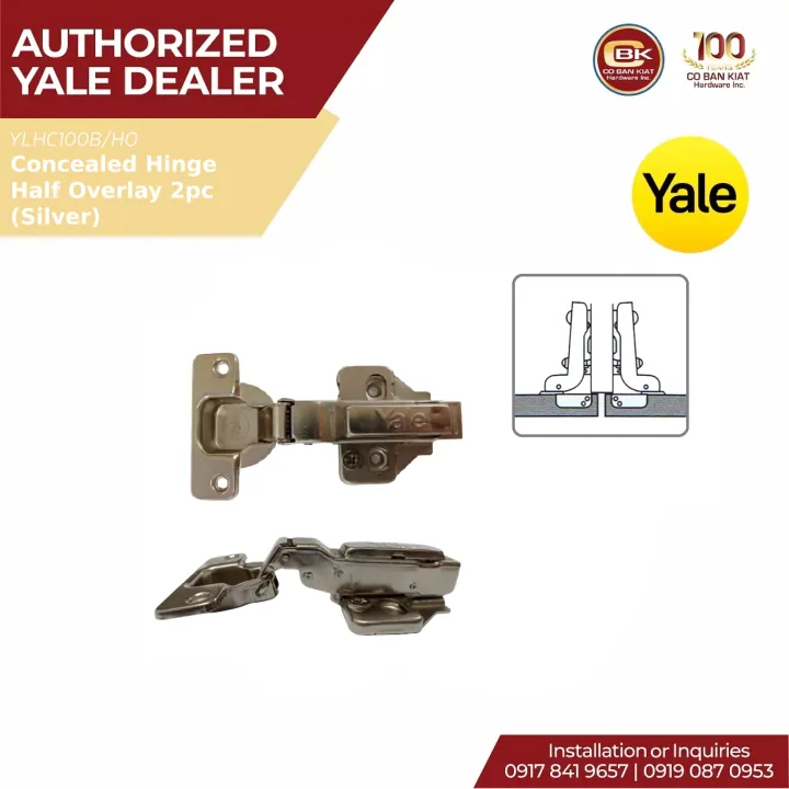 Yale%20C100B/HO%20Concealed%20Hinge%20Half%20Overlay%202pc.%20(Silver)%20-%20Image%202
