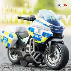 Police Motorcycle Bike Vehicle Diecast Pull-back Birthday Christmas Gift Toy for Boy Girl Kids