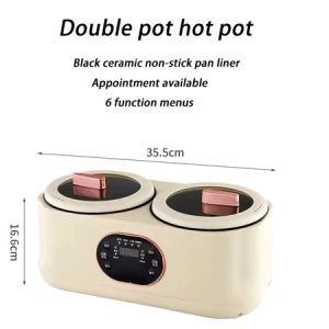 🇸🇬[READY STOCK] Multi-function Convenient Double-pot Rice Cooker Household Smart Rice Cooker Frying Pan Hot Food Cooker