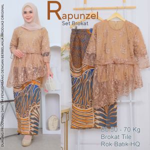 SETELAN WANITA BROKAT RAPUNZEL UNTUK BB 49 SAMPAI 68 KG SEMUA REAL PICT