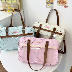 FIRST Lace Transparent Ita Bag Large Capacity Cute Lolita Crossbody Bag INS DIY Badge Display Pocket Bag JK