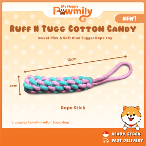 Ruff n Tugg Cotton Candy – Sweet Pink & Soft Blue Tugger Rope Toy for Small to Medium Breed Dogs
