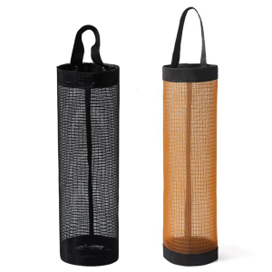 Wall Mounted Storage Bag For Trash Bags And Grocery Bags Durable Nylon Materials Space Saving Household Organizers For Kitchen Bathroom