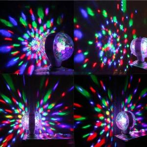 Angelila 6W LED RGB Stage Light Bulb E27 Rotating For KTV Bar Disco Party Decor Lamp Double Headed Ball Stage Effect Lighting