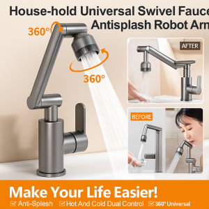 Universal Swivel Faucet For Kitchen Mechanical Arm Basin Faucet Explosion-proof And Leak-proof 360° Rotating Faucet