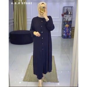 One Set Goldysh Daily Busui Pakaian Wanita Model Long Tunik Sudah Termasuk Celana Baju Muslim Remaja Dan Dewasa MAT Ity Mango Crepe Premium Adem Lembut Size S M L XL XXL Lengkap Tanggung Besar Jumbo Gede Oversize LD 92 98 104 110 120 A.S.R STORE FASHION